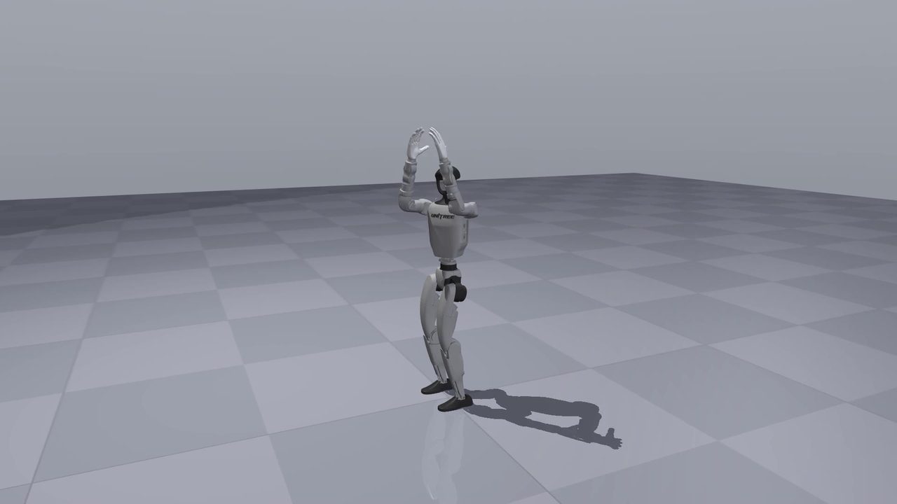 The Unitree G1 humanoid model with BrainCo hands, standing
