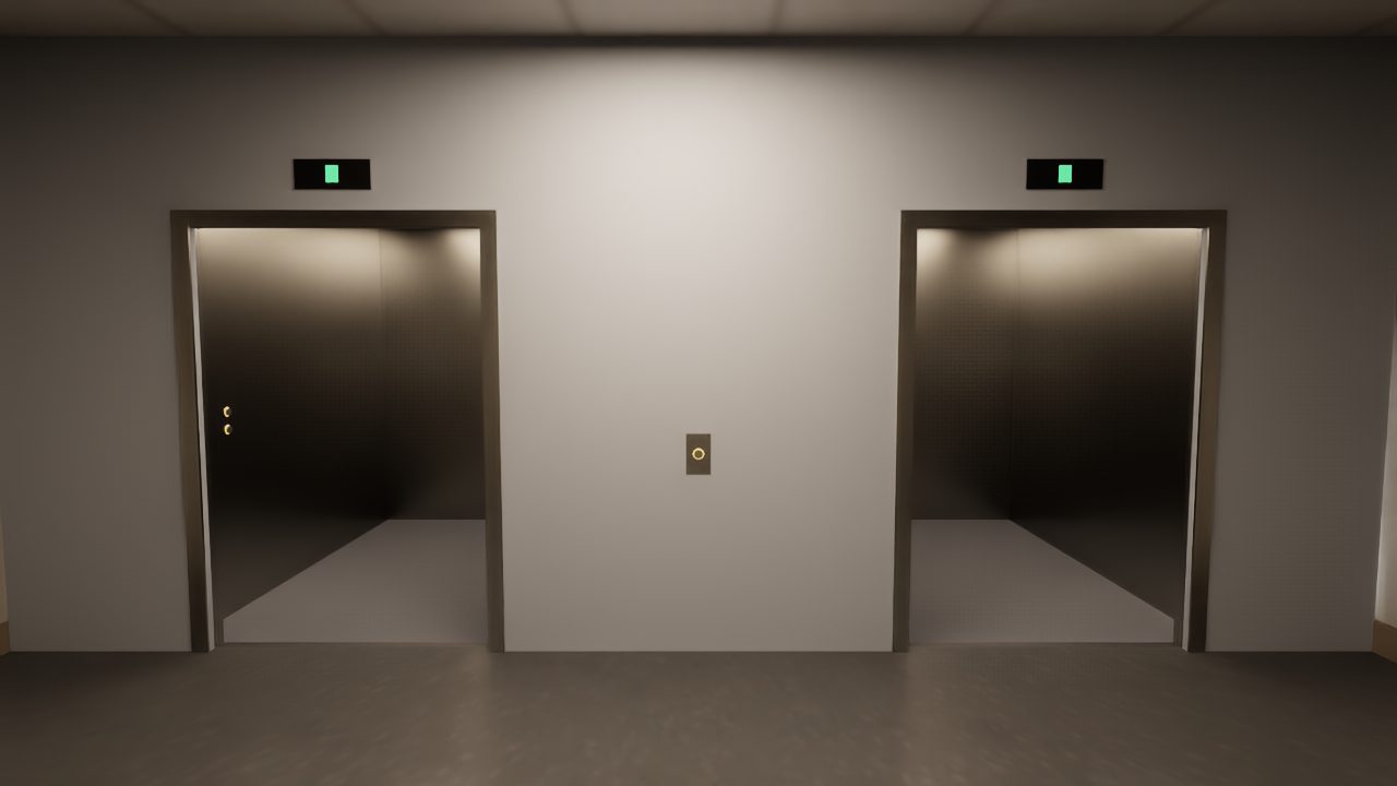 Two hospital bed lifts with a call button between them