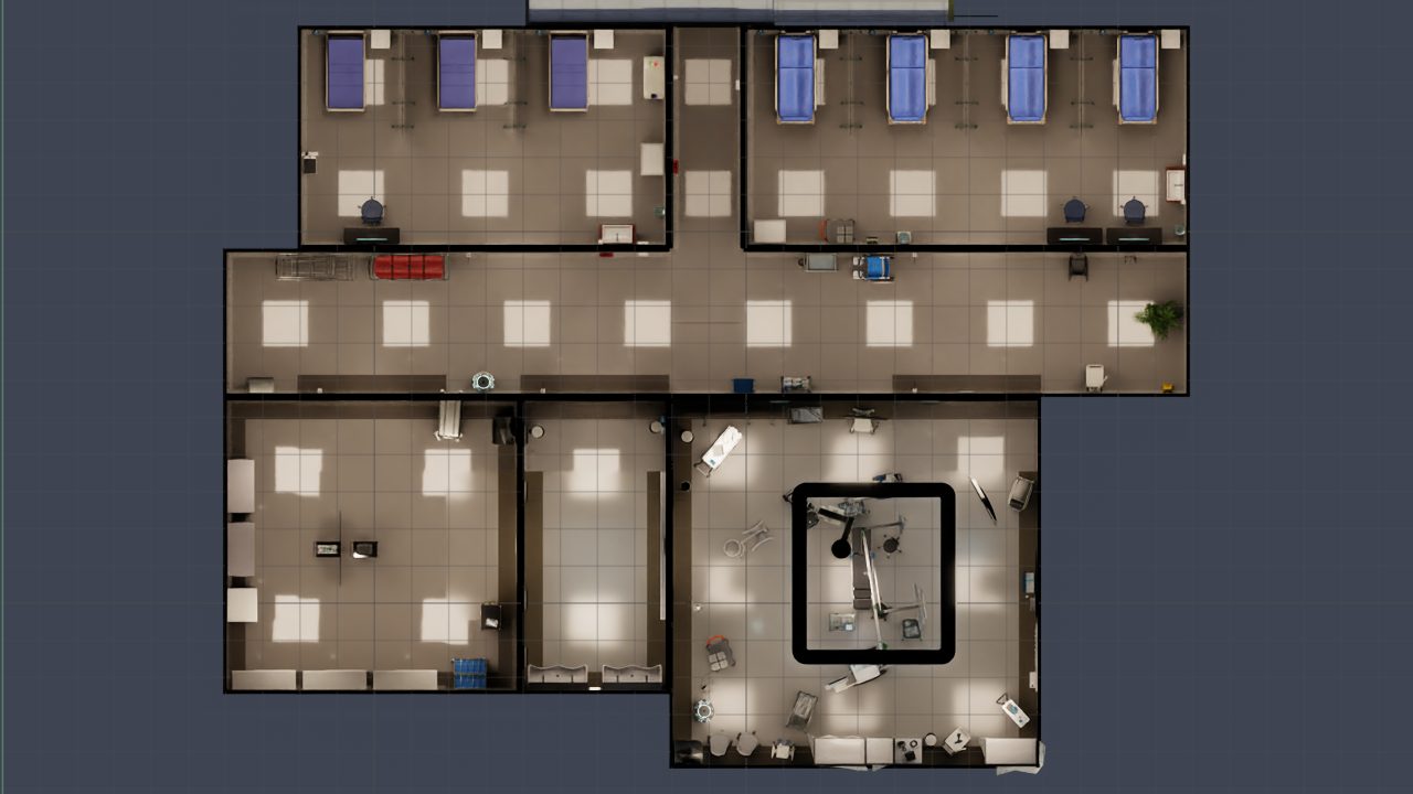 Plan view of the simulated surgical wing